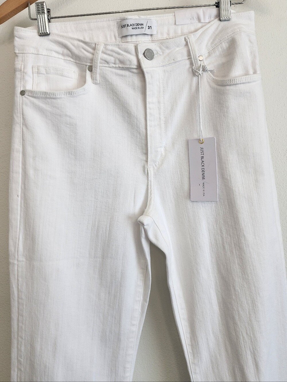 Just Black Denim NWT High Rise Scissor Cut Flare Jeans White 31 - Picture 3 of 13
